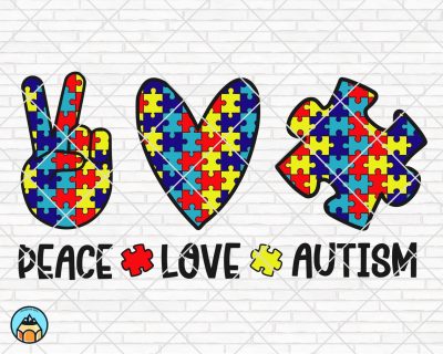 Peace Love Autism SVG
