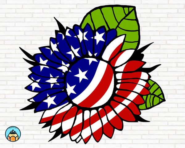 Patriotic Sunflower SVG