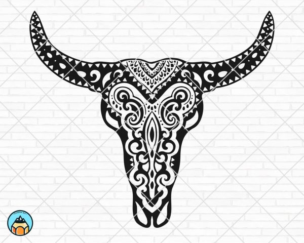 Cow Skull Mandala SVG