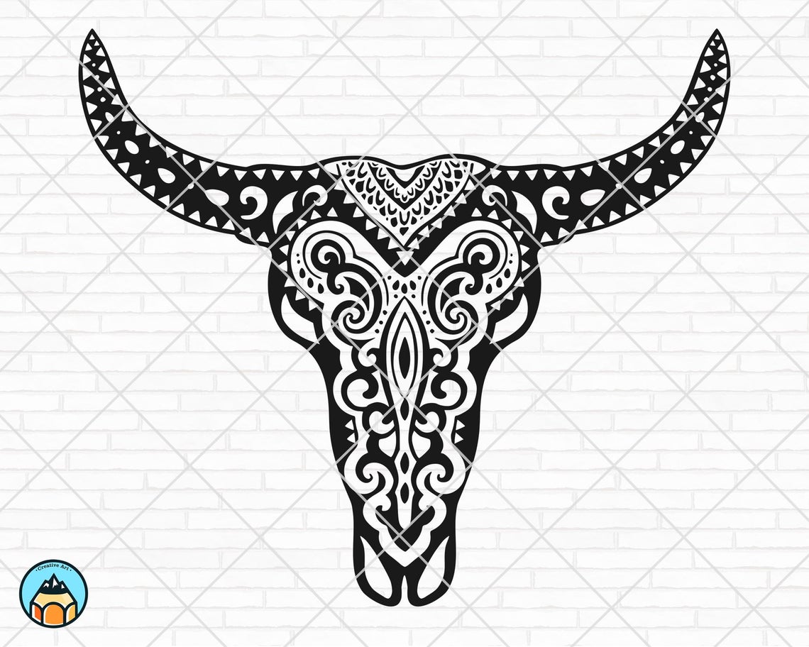 Download Cow Skull Mandala SVG - HotSVG.com