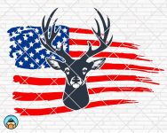 Deer Distressed Flag SVG