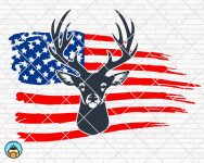 Deer Distressed Flag SVG