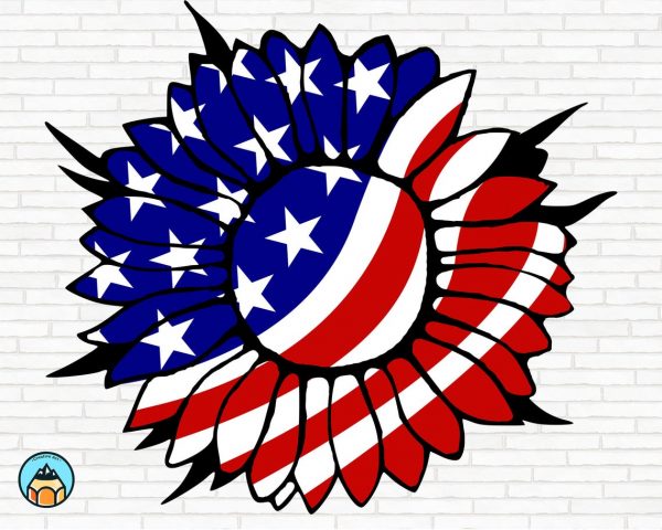 Patriotic Sunflower SVG