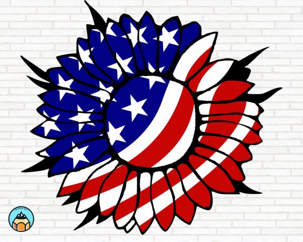 Patriotic Sunflower SVG