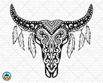 Cow Skull Mandala SVG