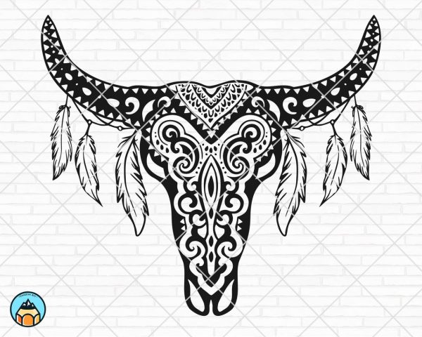 Cow Skull Mandala SVG