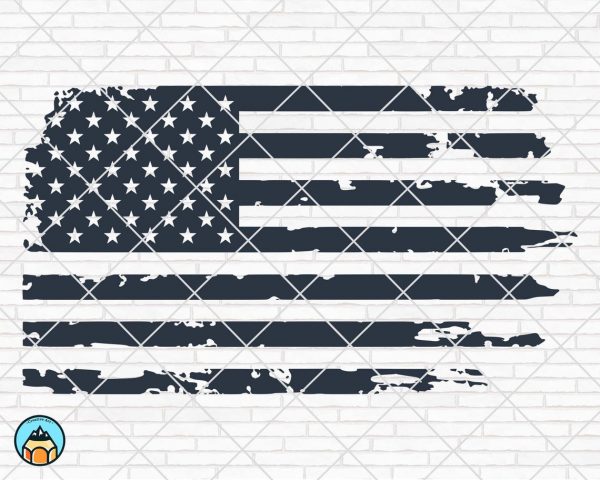 Distressed USA Flag SVG