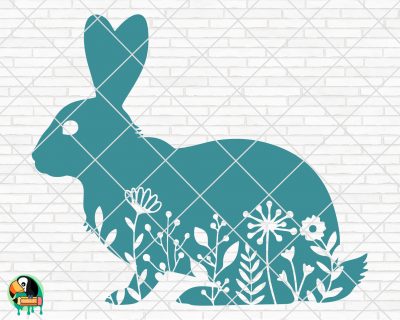 Floral Bunny SVG