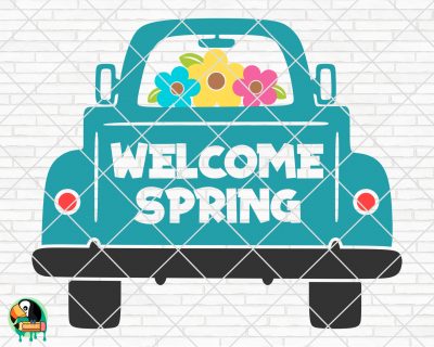 Truck with Flowers SVG