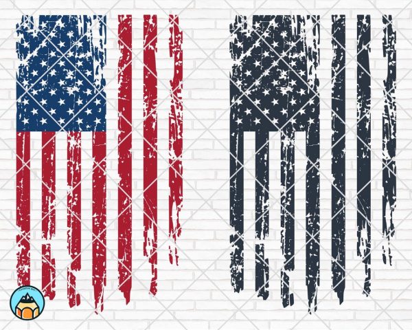 Distressed American Flag SVG