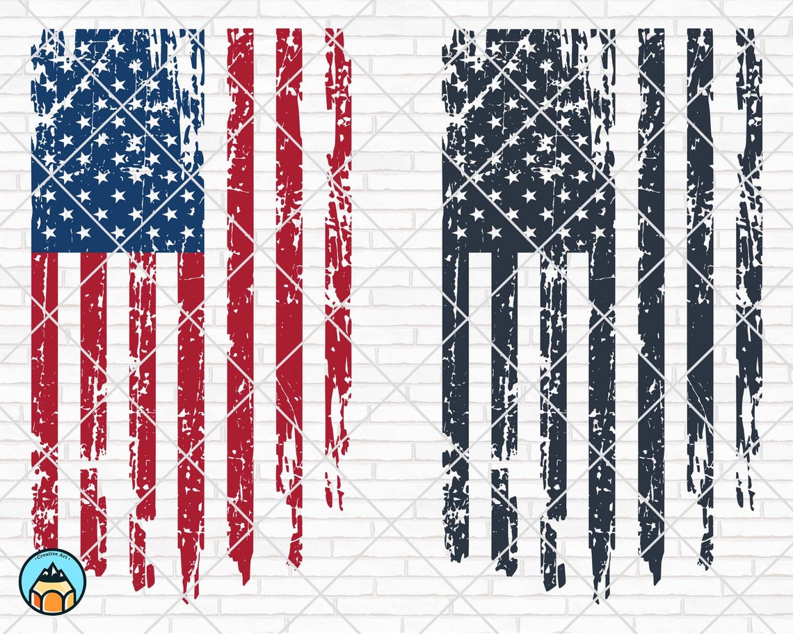 Distressed American Flag Svg