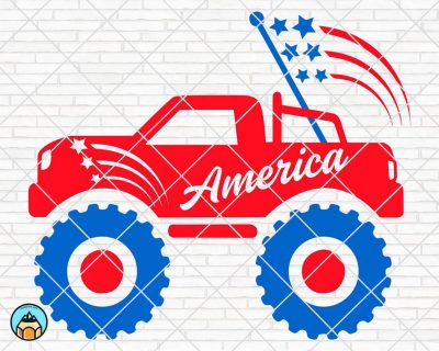 Patriotic Monster Truck SVG