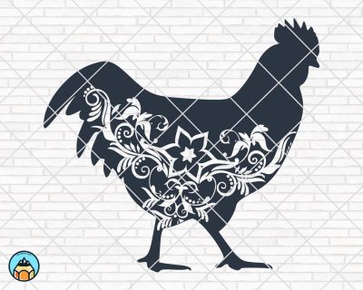 Floral Chicken SVG