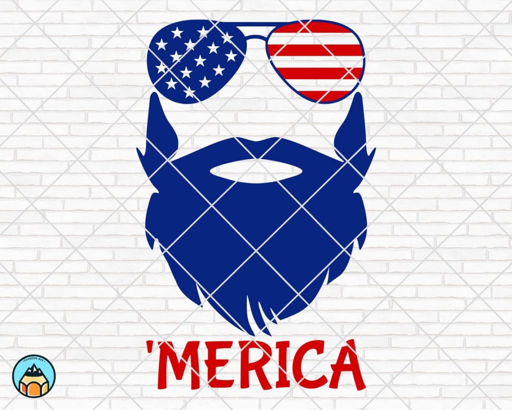 Merica beard svg  hotsvgcom
