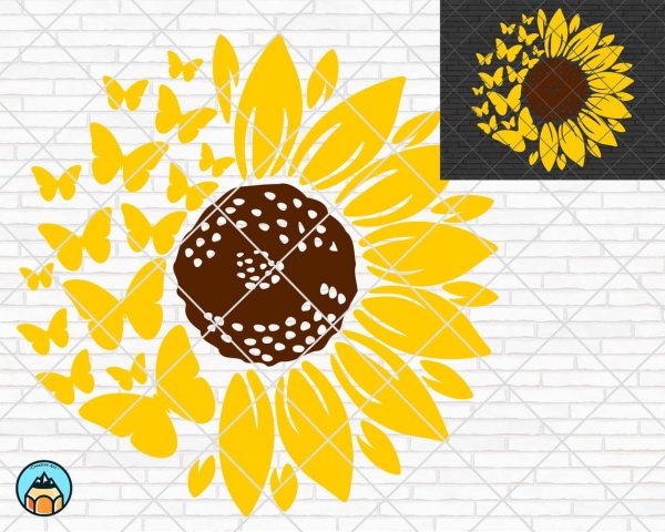 Sunflower Butterfly SVG