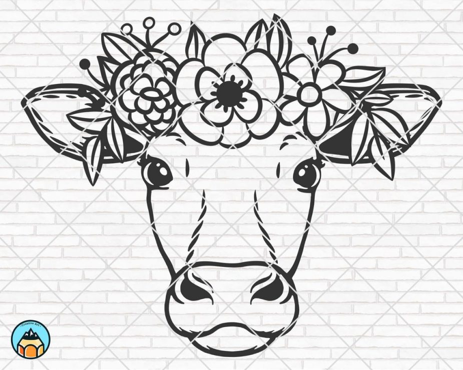 Free Free 107 Cow With Flower Crown Svg Free SVG PNG EPS DXF File