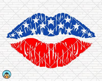 USA Lips Kiss SVG