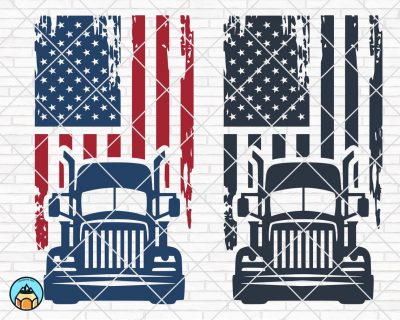 American Trucker Flag SVG
