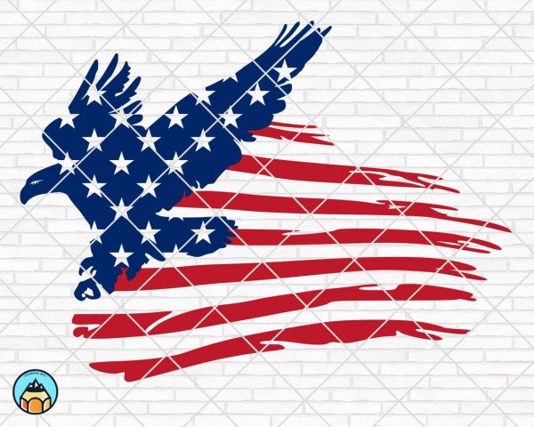 Distressed American Eagle Flag SVG