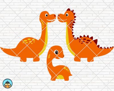 Cute Dinosaurs Family SVG
