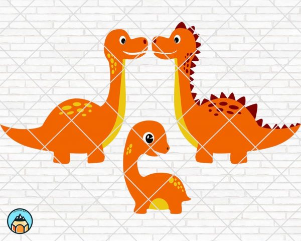 Cute Dinosaurs Family SVG