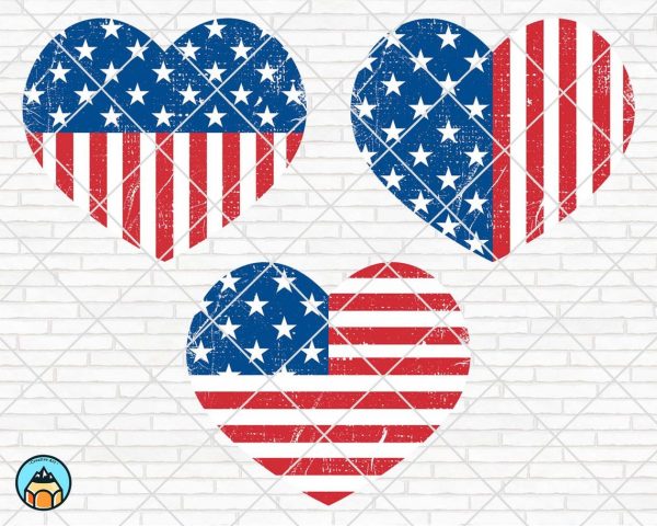 American Flag Heart SVG