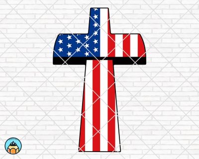 American Flag Cross SVG