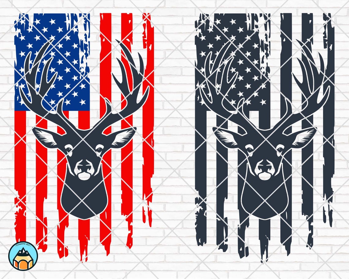 Download Deer USA Flag SVG - HotSVG.com