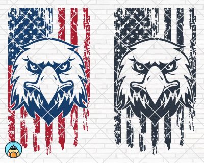 Distressed American Eagle Flag SVG