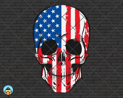 Skull American Flag SVG