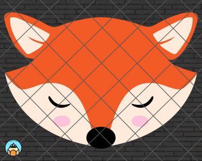 Cute Fox Face Clipart SVG