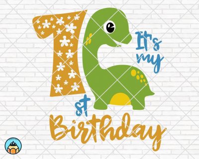 1st Birthday Dinosaur SVG