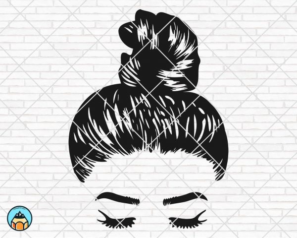 Girl With Messy Bun SVG