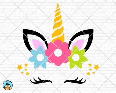 Unicorn Eyelashes Face SVG