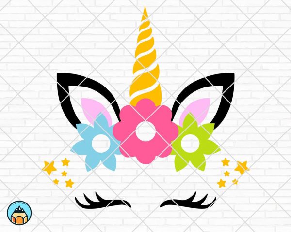 Unicorn Eyelashes Face SVG