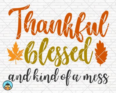 Thankful Blessed And Kind Of A Mess SVG