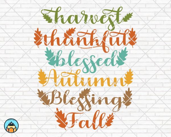 Fall Word Art SVG