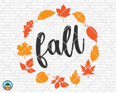 Fall Leaves Circle SVG