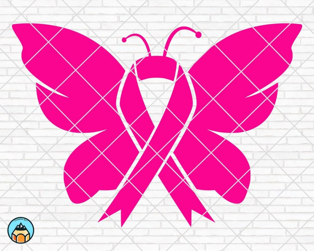 Butterfly Cancer Ribbon svg | HotSVG.com