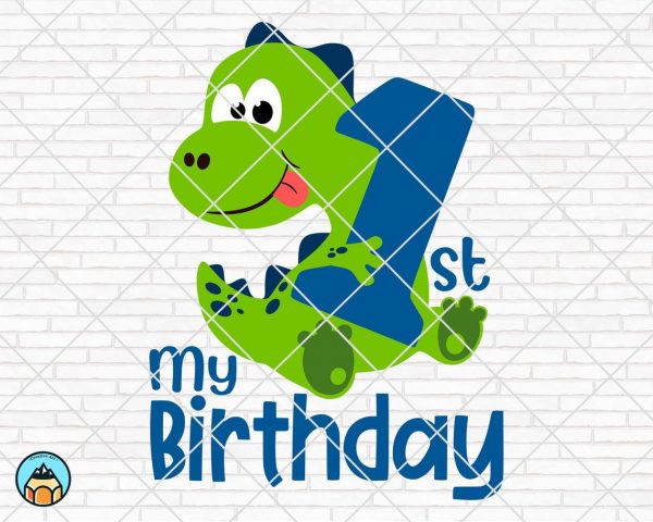 My 1st First Birthday Dinosaur SVG