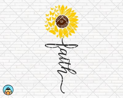 Faith Sunflower SVG