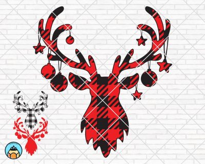 Christmas Deer Plaid SVG