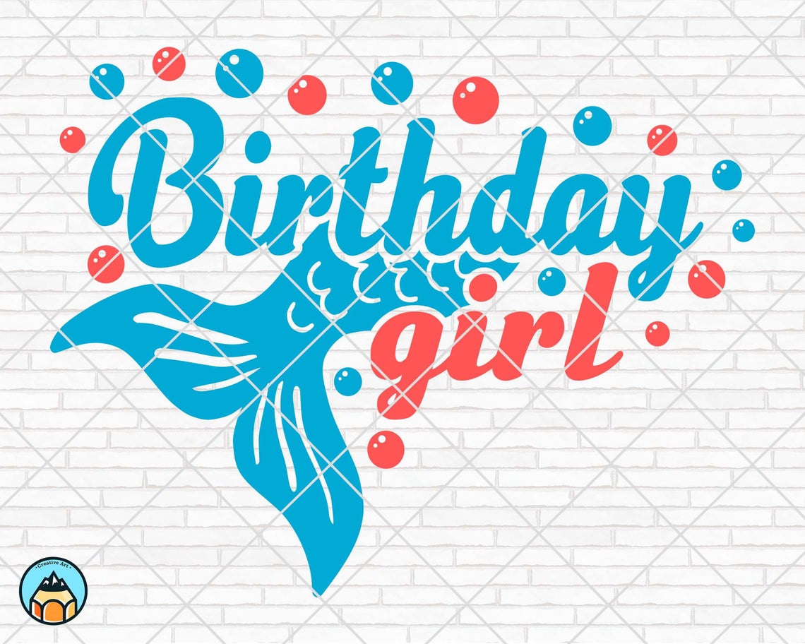 Download Mermaid Birthday SVG - HotSVG.com
