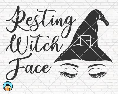 Resting Witch Face SVG, Halloween SVG