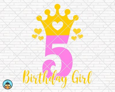 5th Birthday Girl SVG