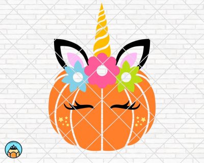 Pumpkin Unicorn SVG, Halloween SVG