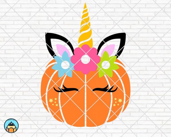 Pumpkin Unicorn SVG, Halloween SVG
