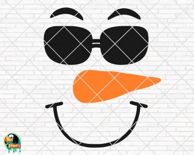 Snowman Face In Sunglasses SVG