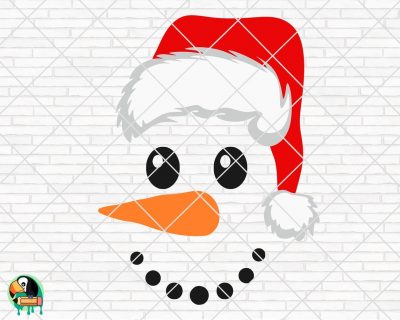 Snowman Face Santa Claus SVG