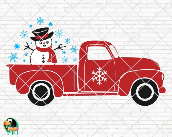 Snowman Truck SVG